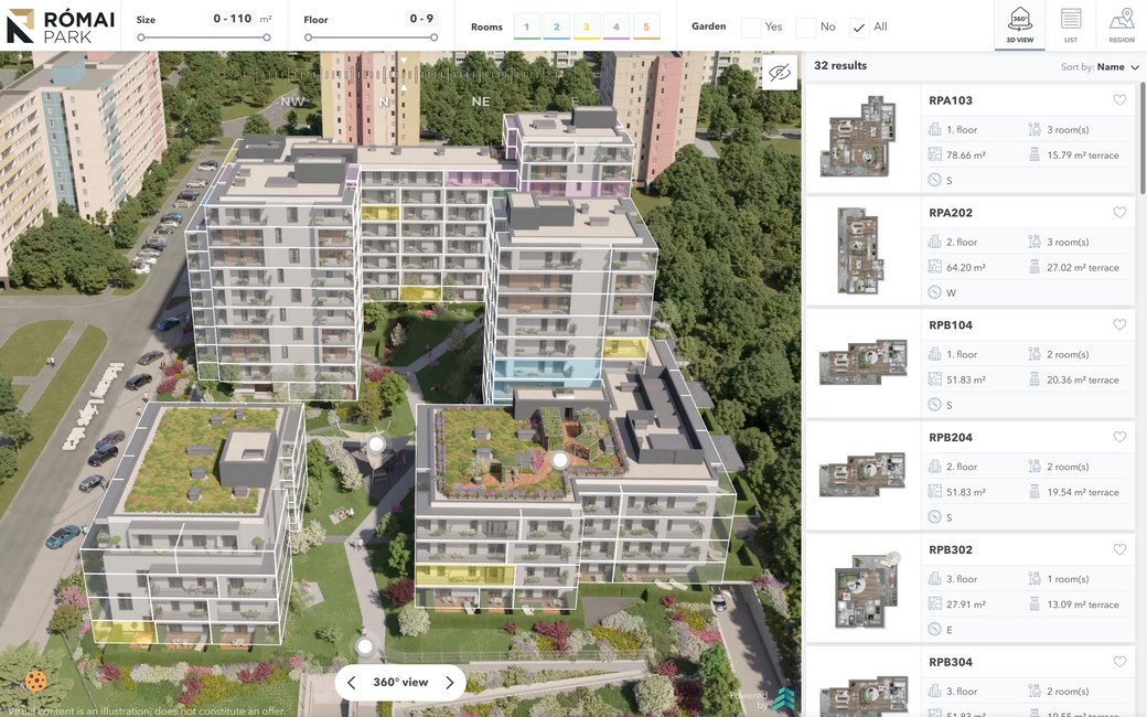 Római Park on a laptop