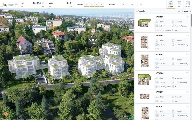 Mártonhegy Villapark 3D viewer preview